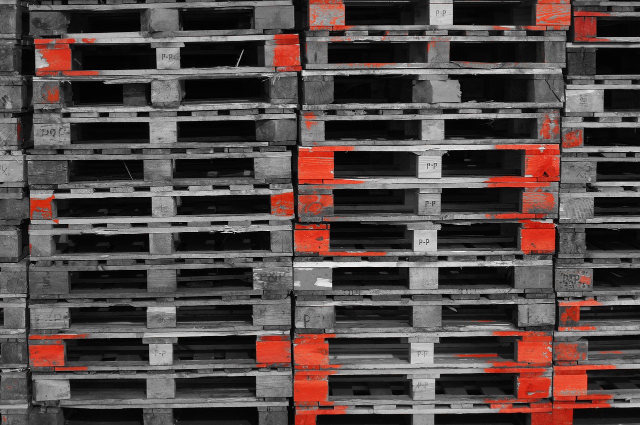 Stack of used pallets